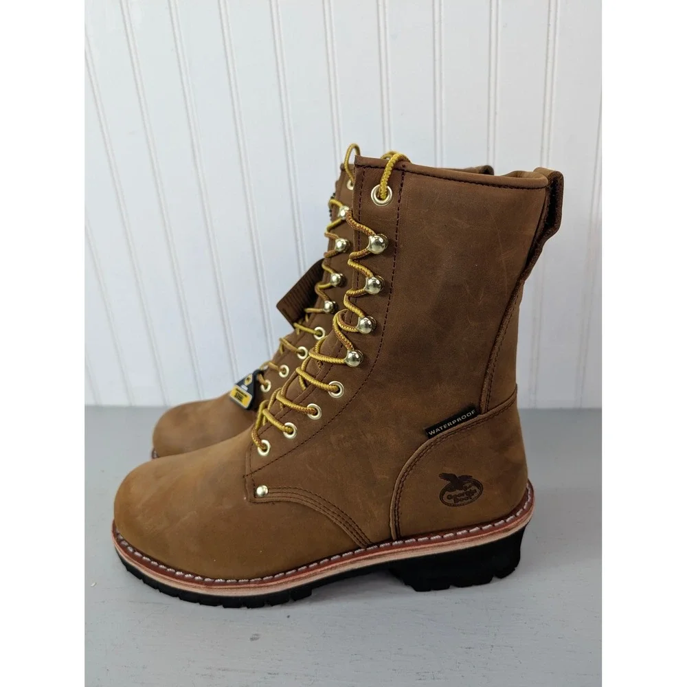 Georgia Logger Boots Men‎ GB00065 400G Waterproof Insulated Steel Toe 10.5M NOB